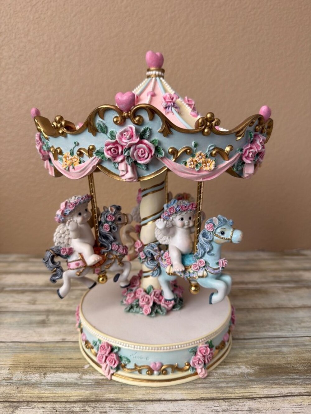 Dreamsicles Magical Merry Go Round Carousel Music Box Cherubs LE 2650/7500